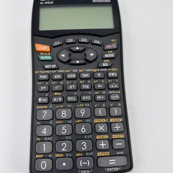 Sharp EL-W535 WriteView Scientific Calculator w/Cover Black WORKS - Picture 3 of 9